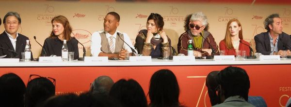 Cannes jury duty for (from left) Park Chan-Wook, Maren Ade, Will Smith, Agnès Jaoui, Pedro Amodóvar, Jessica Chastain and Paolo Sorrentino.